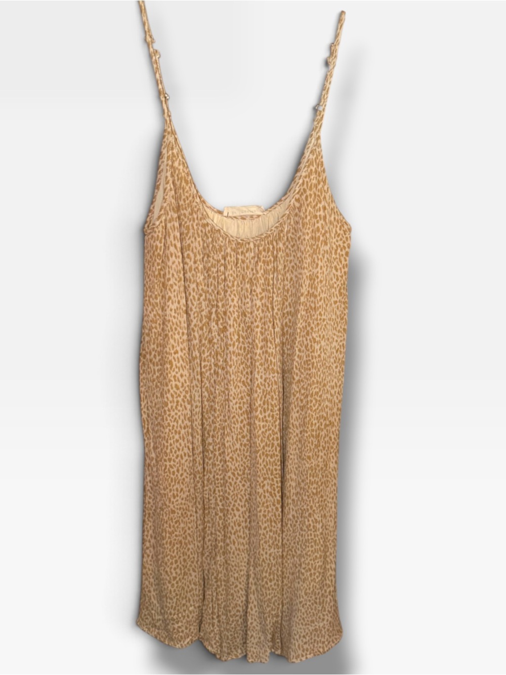 By Together Women’s Lightweight Leopard Slip Dress - Tan